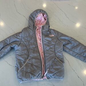 Girls Small reversible North Face jacket